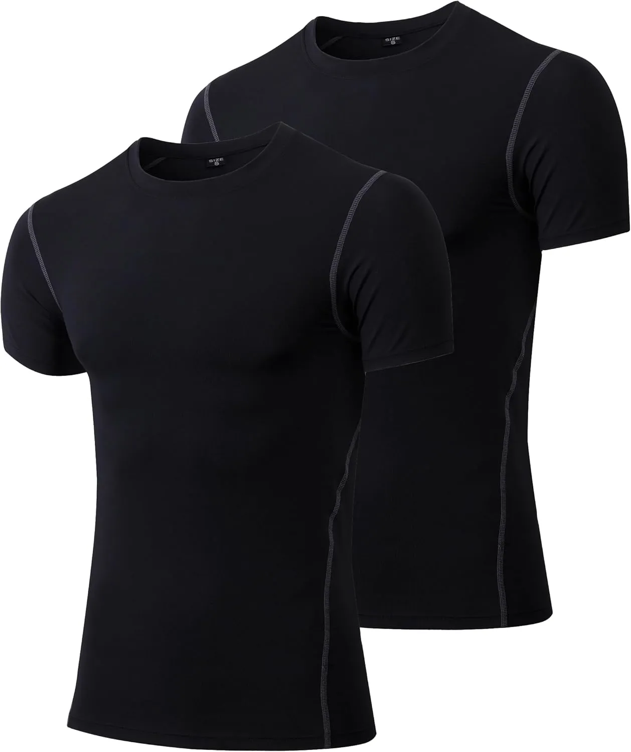 Men's Compression Shirts Short Sleeve Workout T Shirts Athletic Sports Base Layer Cool Dry Gym Tops Undershirts