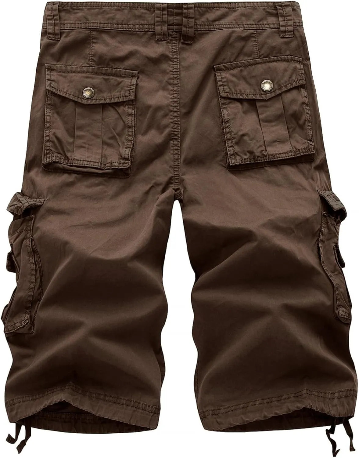 Mens Washed Cargo Shorts Zipper Button Slim Fit Hiking Shorts Summer Lightweight Beach Pants with Multi-Pockets
