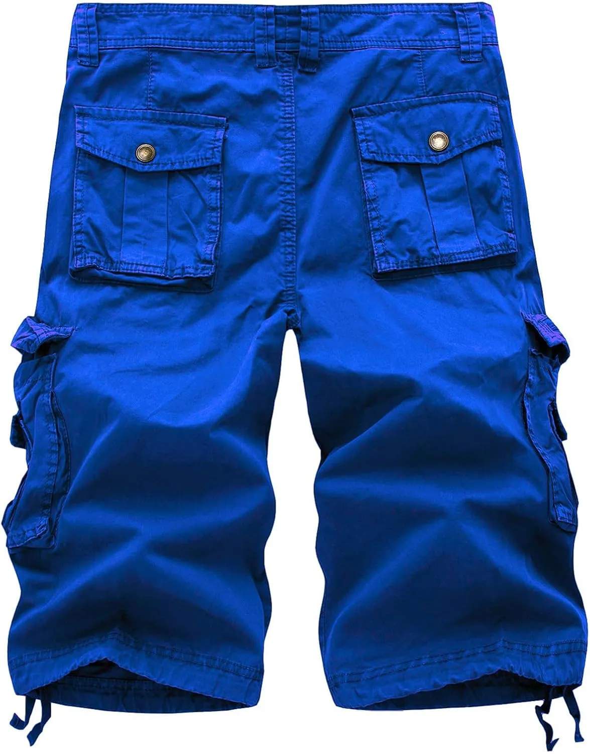 Mens Washed Cargo Shorts Zipper Button Slim Fit Hiking Shorts Summer Lightweight Beach Pants with Multi-Pockets