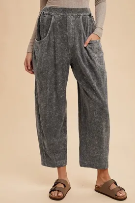 Mineral Washed Elastic Waist Pants