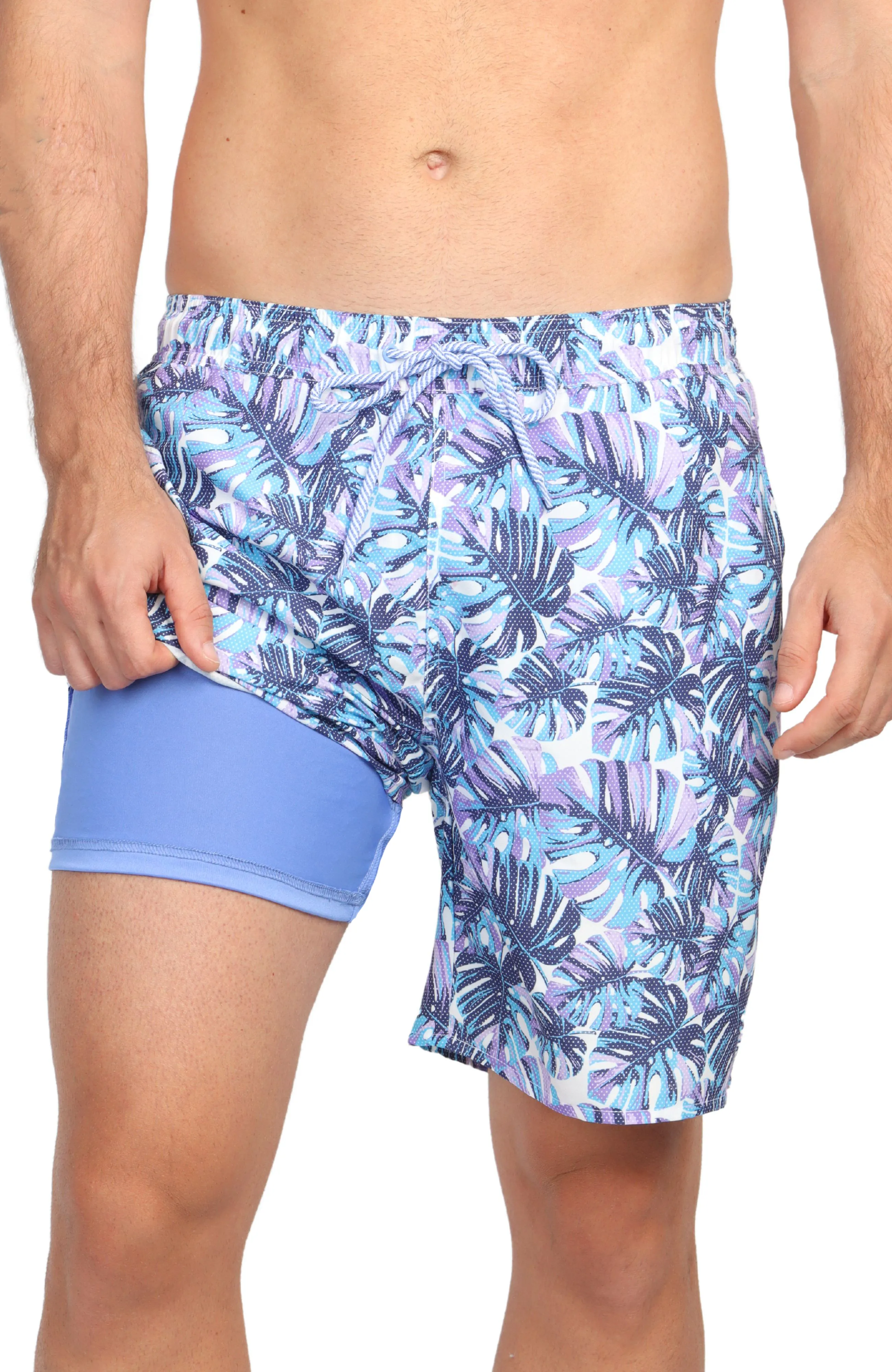 Multi Tropical Leaves Swim Shorts