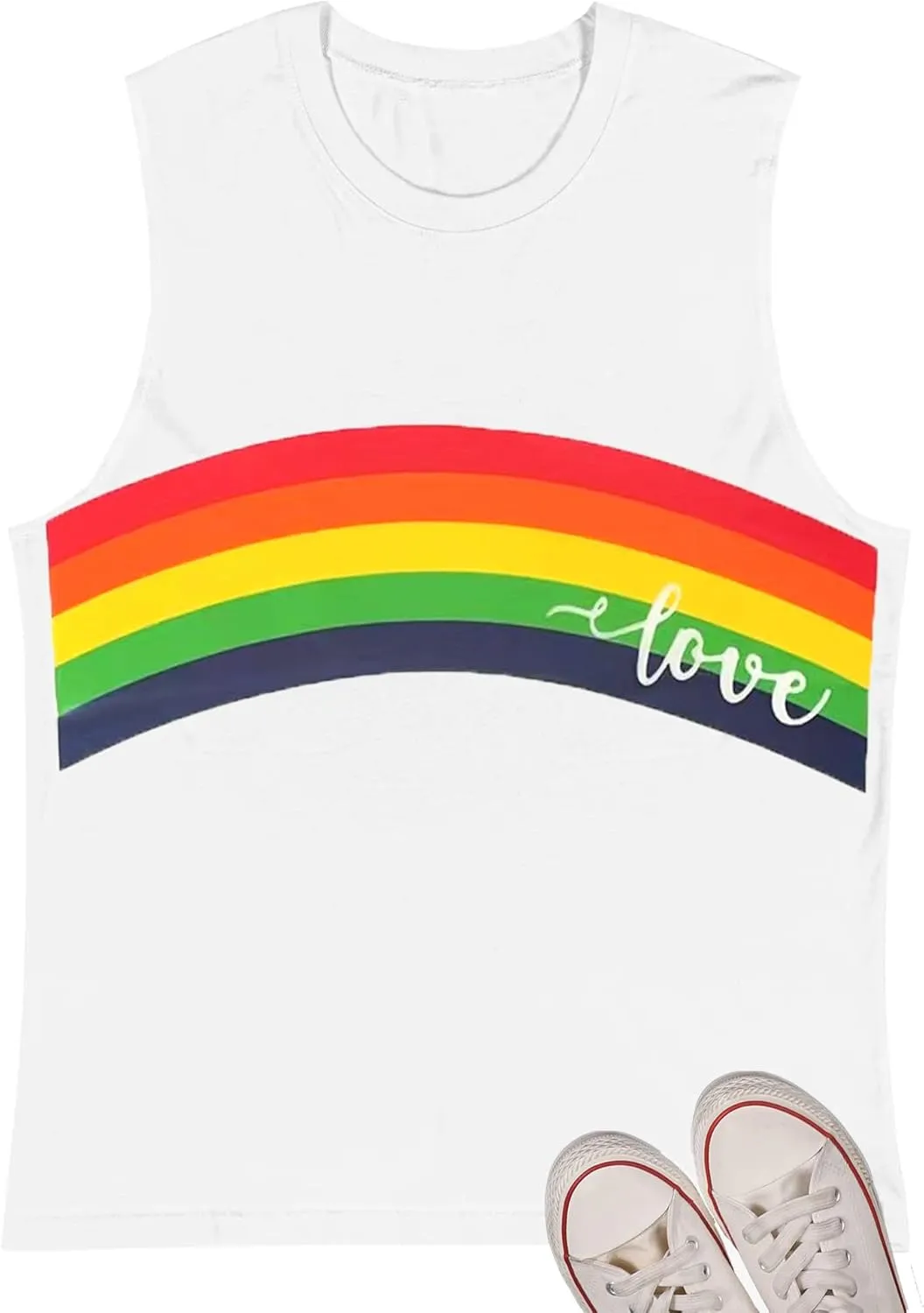 Pride Shirt Women Rainbow Love T Shirt Gay LGBTQ Equality Tank Sleeveless Summer Casual Vest Top