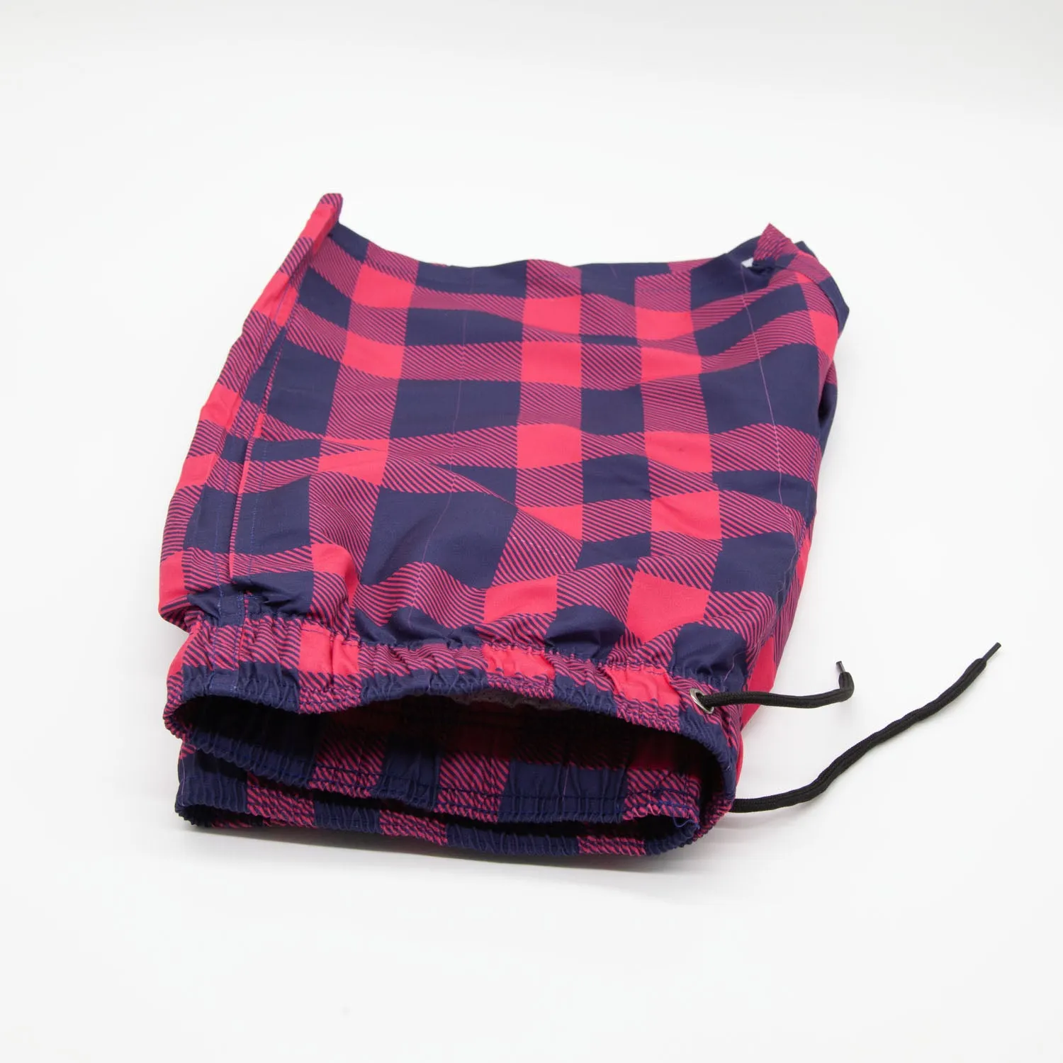 Red & Navy Tartan Swim Shorts