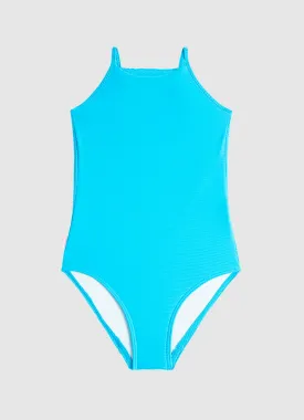 Seafolly Girls Summer Essentials ScubaBlue Ribbed One Piece - FINAL SALE