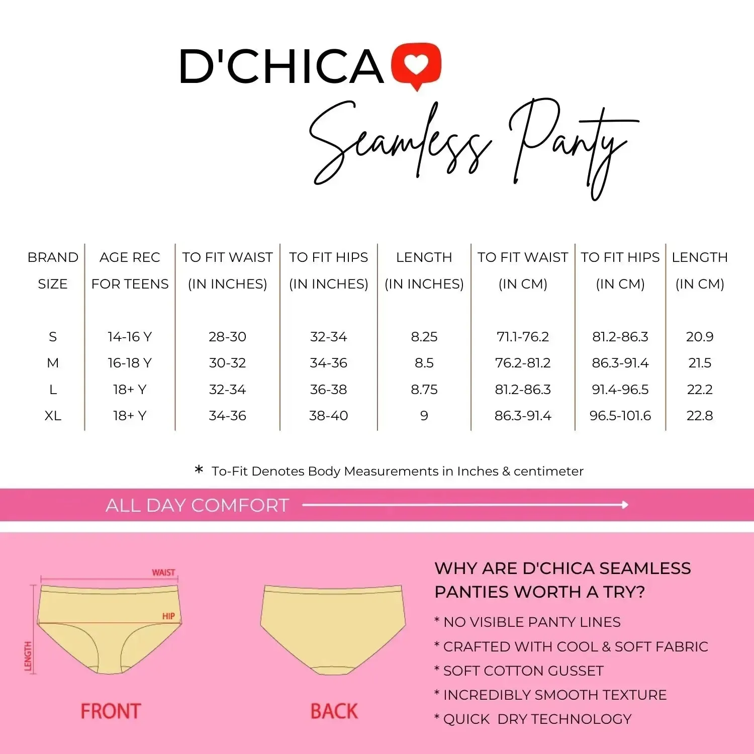SEAMLESS HIPSTER PANTIES | COTTON CROTCH & NO VISIBLE PANTY LINES | FULL COVERAGE | 4 ASSORTED COLOURS
