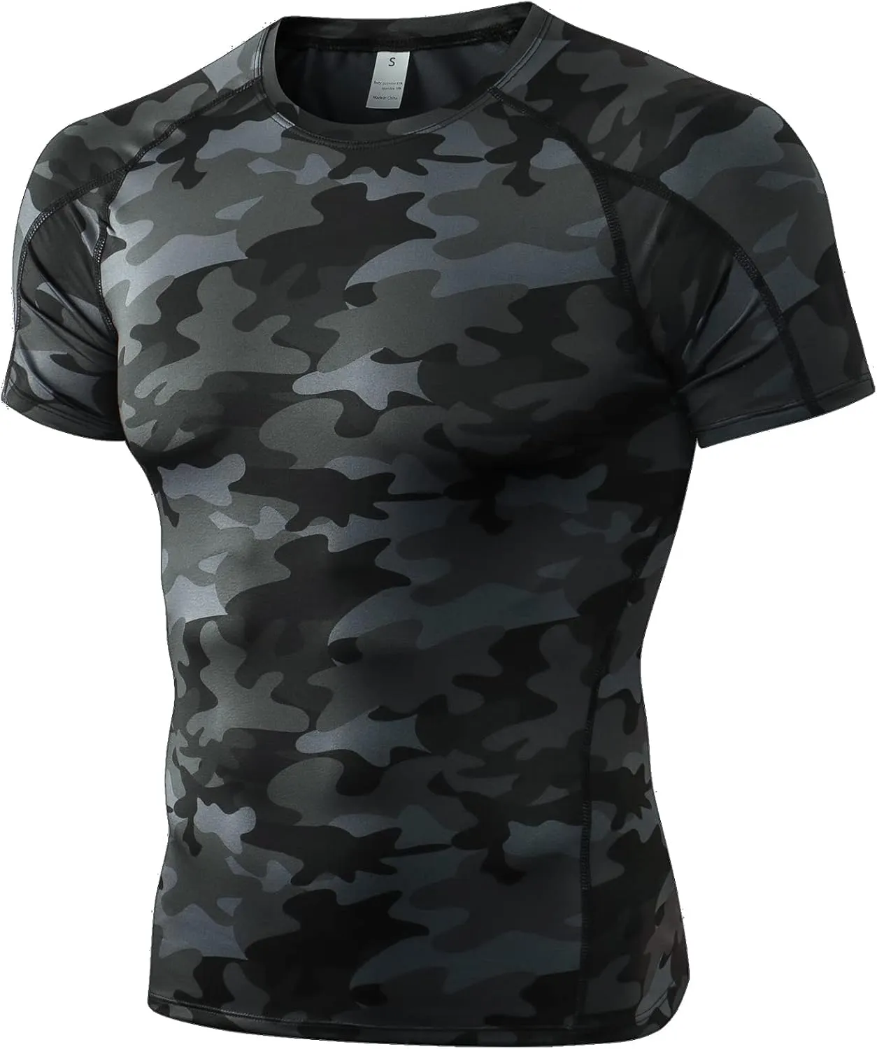 SPVISE Men's Compression Shirts Short Sleeve Workout Gym T-Shirt Running Tops Cool Dry Sports Base Layer Athletic Undershirts
