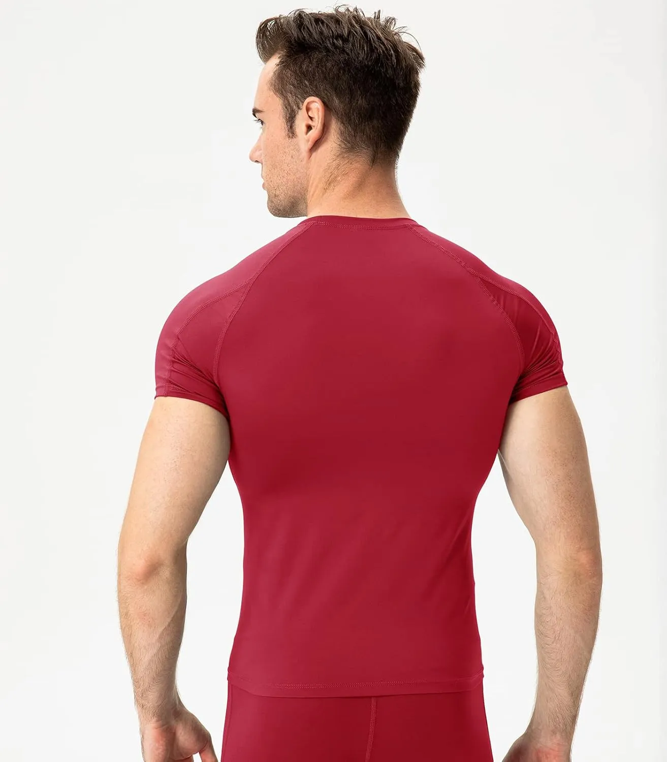 SPVISE Men's Compression Shirts Short Sleeve Workout Gym T-Shirt Running Tops Cool Dry Sports Base Layer Athletic Undershirts