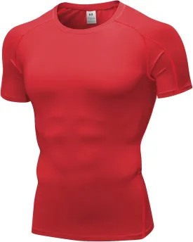 SPVISE Men's Compression Shirts Short Sleeve Workout Gym T-Shirt Running Tops Cool Dry Sports Base Layer Athletic Undershirts