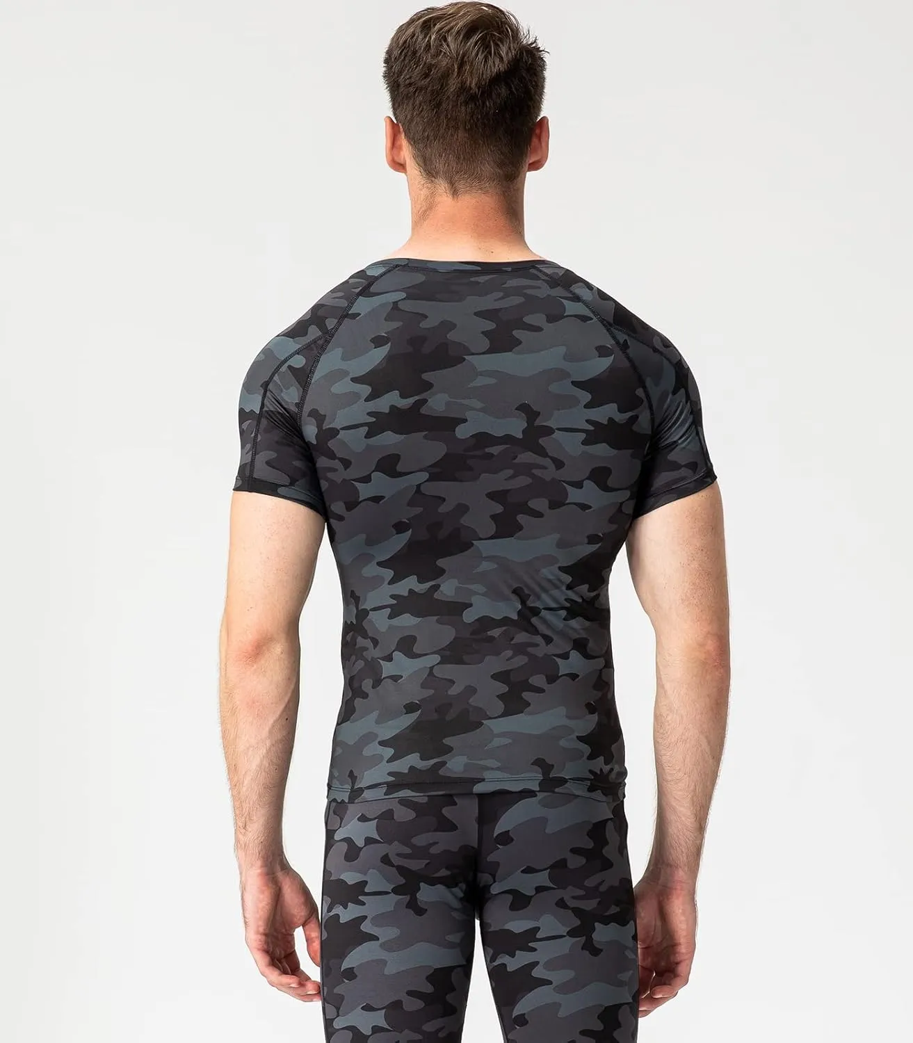 SPVISE Men's Compression Shirts Short Sleeve Workout Gym T-Shirt Running Tops Cool Dry Sports Base Layer Athletic Undershirts