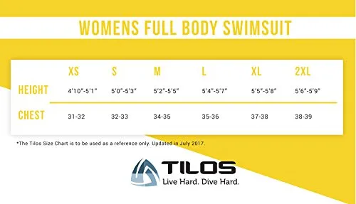 Tilos Full Body Snorkeling Swim Lycra Full Skin Suit - Long Legs Long Sleeves for Women UV Sun Protection