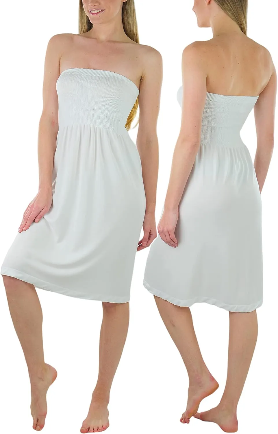 ToBeInStyle Womens Strapless Cover Up Tube Dress Beach Summer Bandeau Flowy