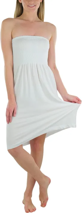 ToBeInStyle Womens Strapless Cover Up Tube Dress Beach Summer Bandeau Flowy