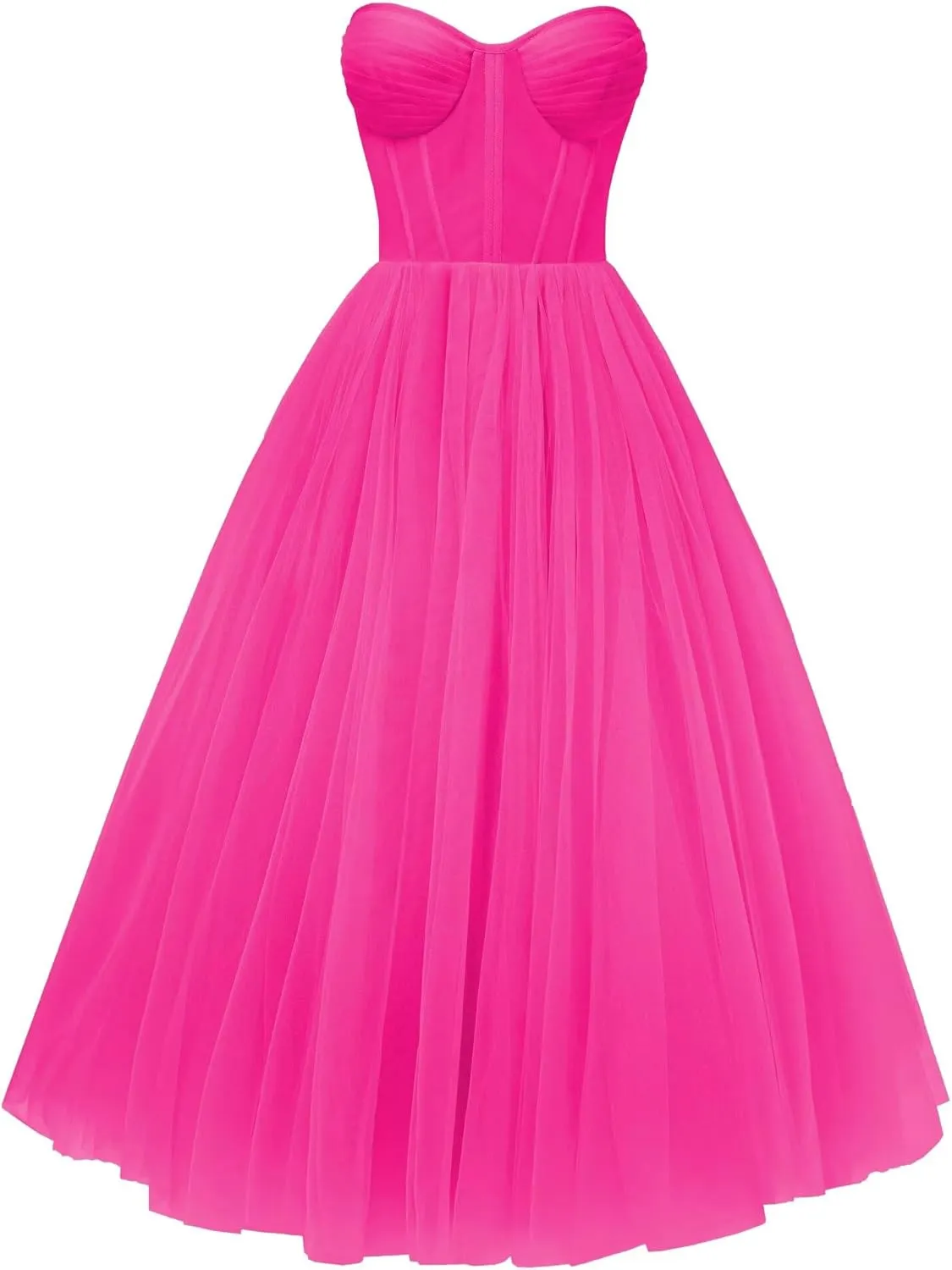 Tvuyet Elegant Tulle Short Prom Dresses for Teens Ball Gown Corset Homecoming Dresses Tea Length Formal Cocktail Dress
