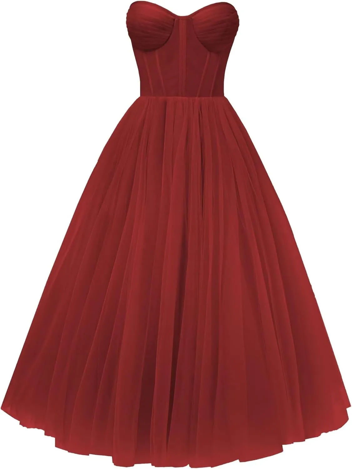 Tvuyet Elegant Tulle Short Prom Dresses for Teens Ball Gown Corset Homecoming Dresses Tea Length Formal Cocktail Dress
