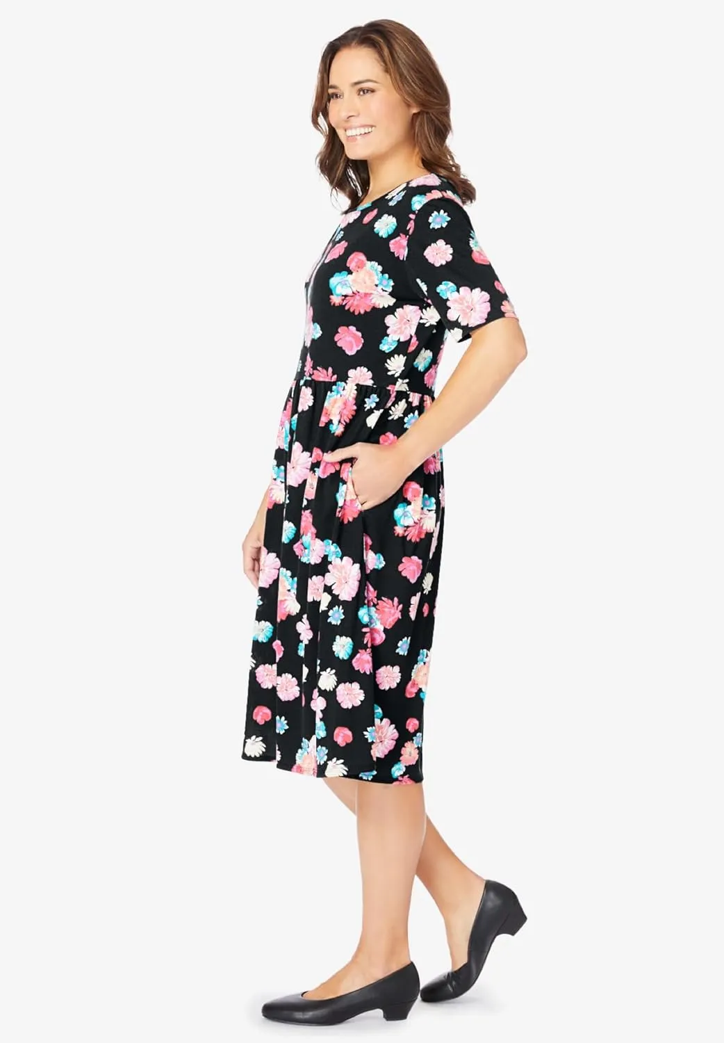 Woman Within Plus Size Empire Waist Tee Dress