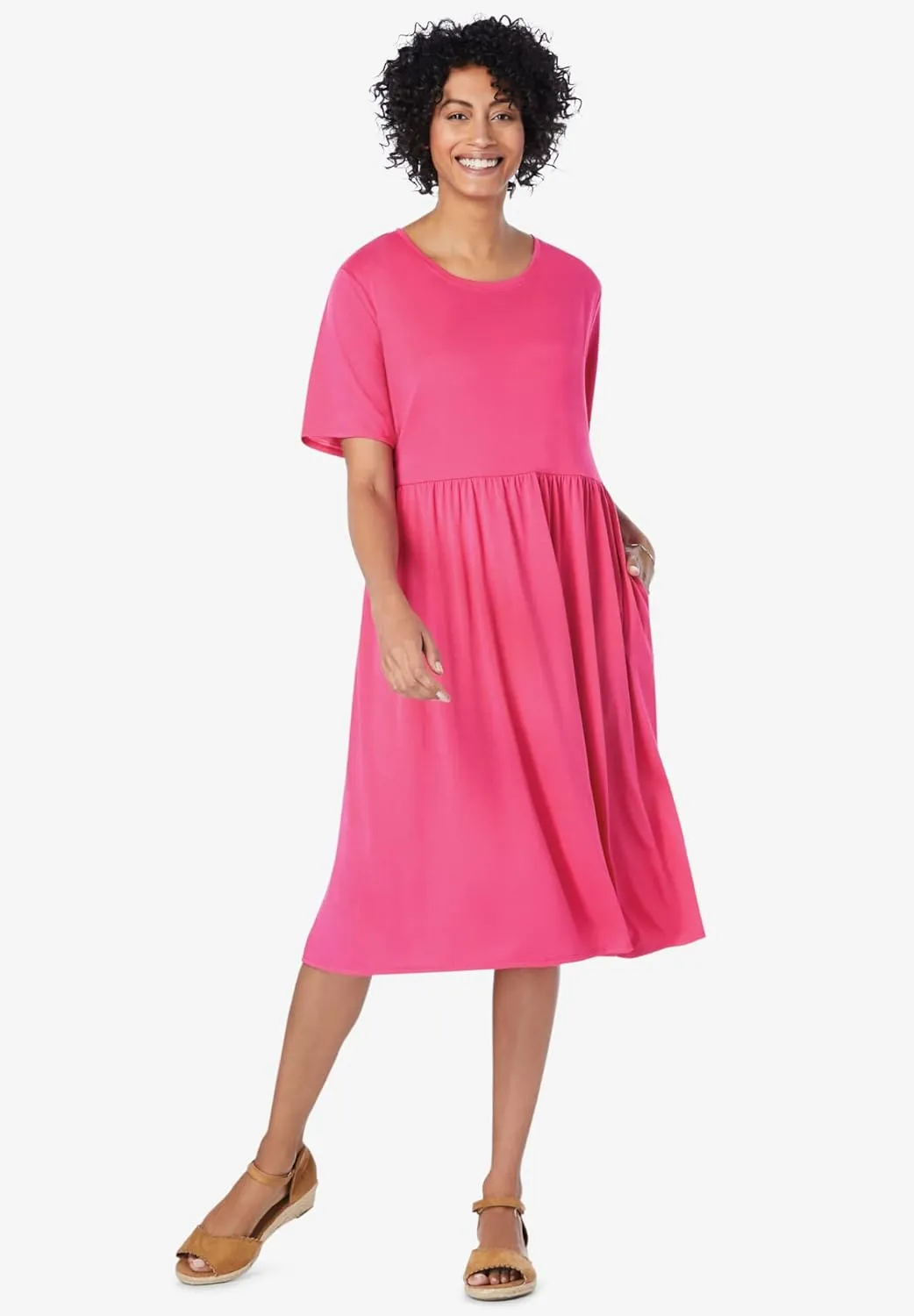 Woman Within Plus Size Empire Waist Tee Dress