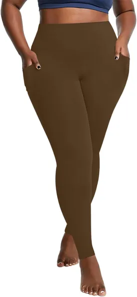 Xiaojmake Plus Size Leggings for Women Stretchy Tummy Control Workout Yoga Pant High Waist Seamless Stretchy Athletic Pants