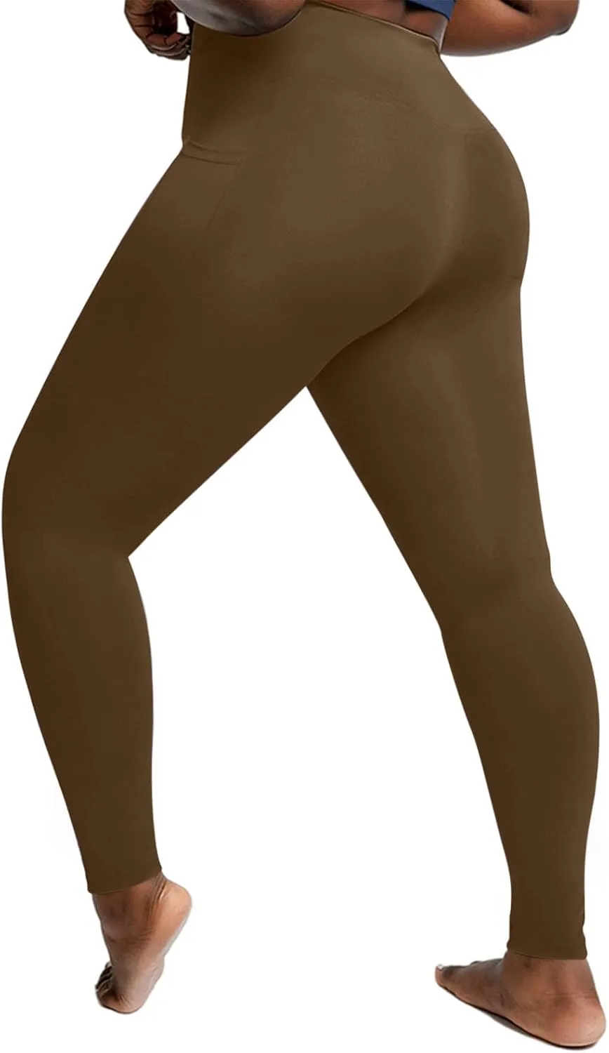 Xiaojmake Plus Size Leggings for Women Stretchy Tummy Control Workout Yoga Pant High Waist Seamless Stretchy Athletic Pants