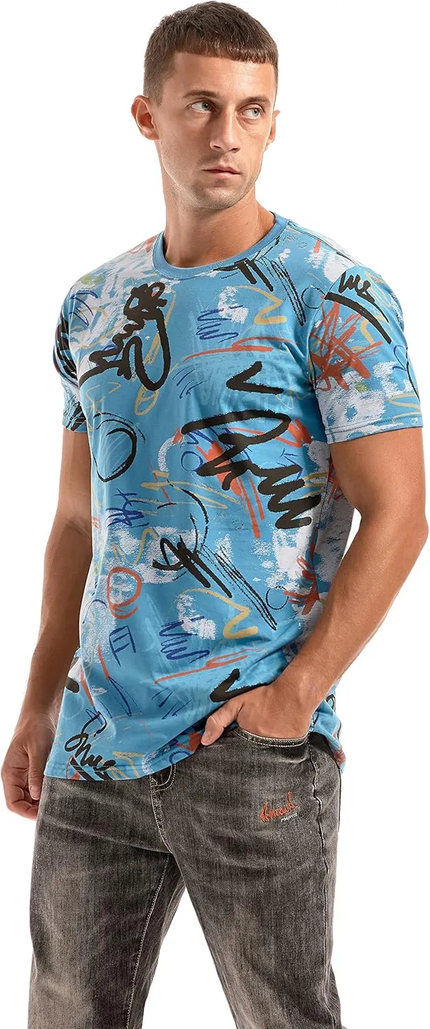 YININF Mens Hipster Hip Hop Short Sleeve Print T-Shirt Shirts Men