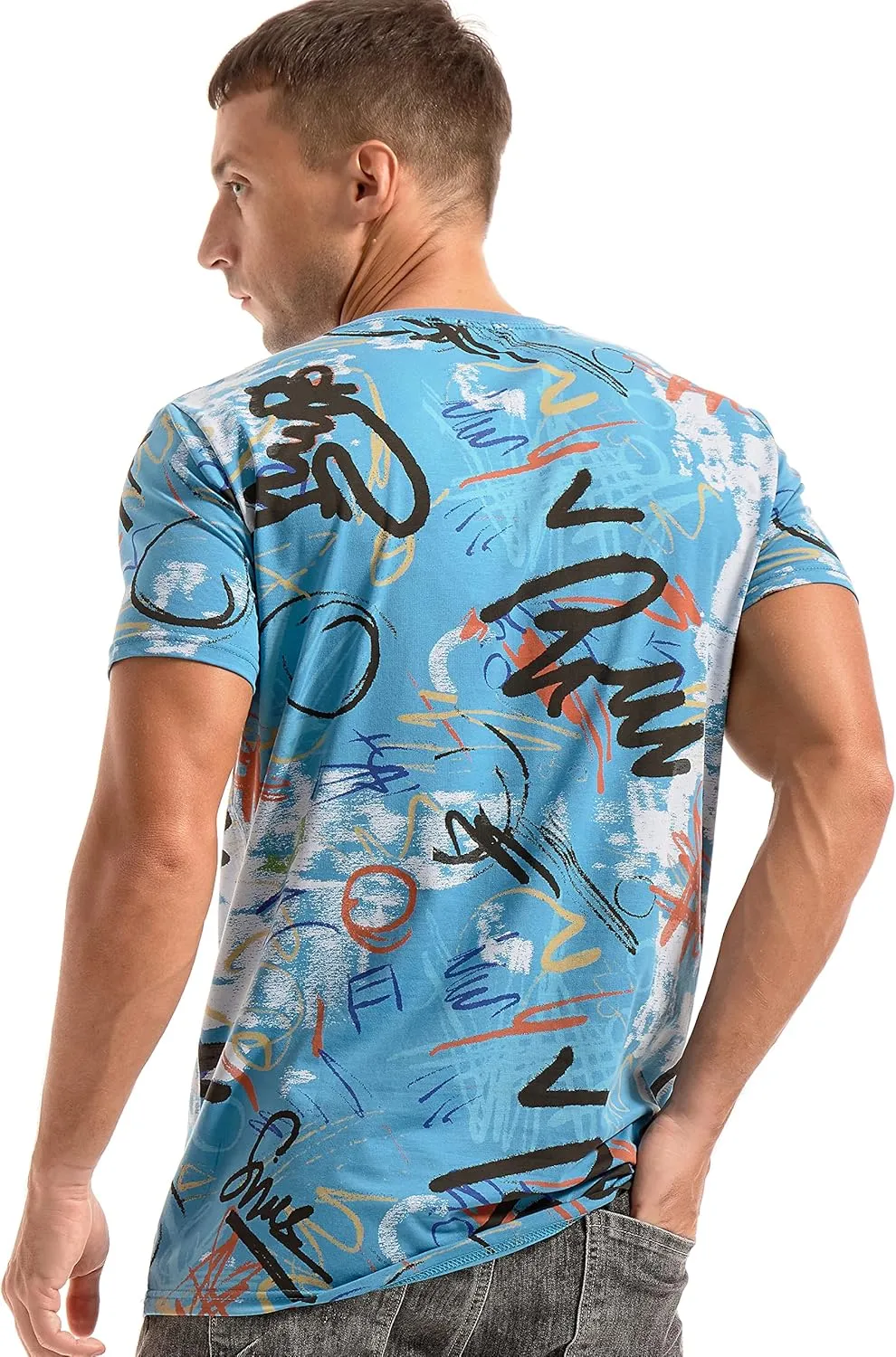 YININF Mens Hipster Hip Hop Short Sleeve Print T-Shirt Shirts Men