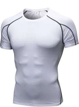 YUSHOW Men's Compression Shirts for Workout Moisture Wicking Quick Dry Running Athletic Base Layer Short Sleeve